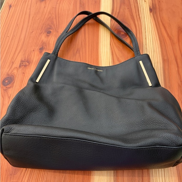 Vince Camuto Handbags - Vince Camuto Black Shoulder Bag with Gold Accents